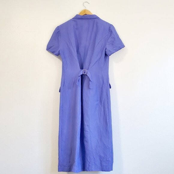 Vintage Linen Dress, Linen Shirt Dress, Size 12 - Picture 7 of 9
